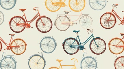 bicycle pattern seamless wallpaper