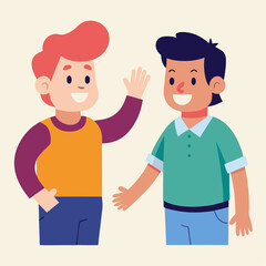 cartoon vector illustration of boys