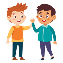 cartoon vector illustration of boys