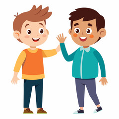 cartoon vector illustration of boys