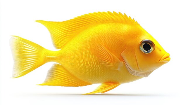 recommend clip art: Yellow tang clipart, element, 3D illustration, realistic, isolated on white background