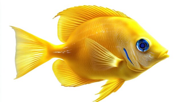 recommend clip art: Yellow tang clipart, element, 3D illustration, realistic, isolated on white background