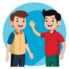 Obraz premium cartoon vector illustration of boys