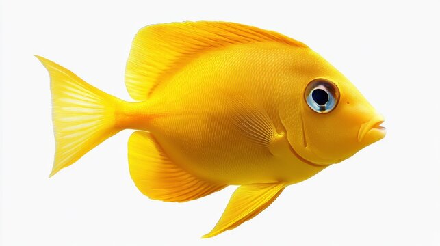 recommend clip art: Yellow tang clipart, element, 3D illustration, realistic, isolated on white background