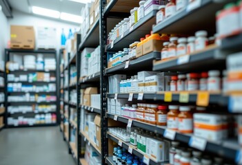 shelves in supermarket