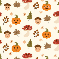 Fall Autumn Elements Seamless Pattern