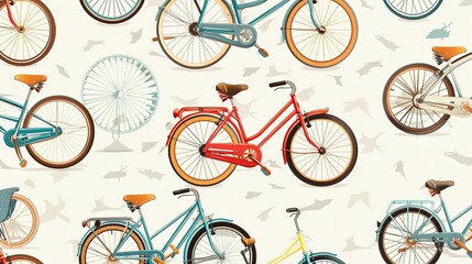 bicycle pattern seamless wallpaper