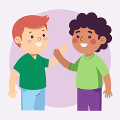 cartoon vector illustration of boys