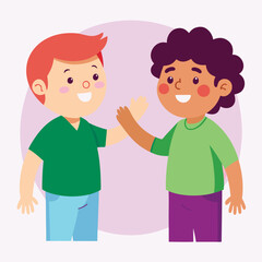 cartoon vector illustration of boys