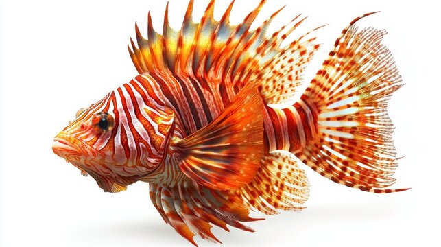recommend clip art: Lionfish clipart, element, 3D illustration, realistic, isolated on white background