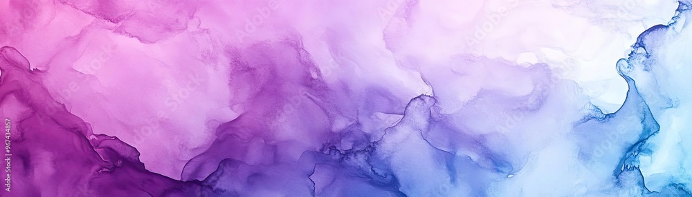 Aufkleber an abstract artwork with fluid colors blending from deep purple to soft blue, creating a serene and 