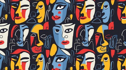 seamless face pattern wallpaper