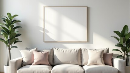 Modern Cozy Living Room with Minimalist Decor and Indoor Plants - Perfect for Home Styling Inspiration