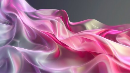 Obraz premium A flowing abstract representation of silk fabric in soft pink and gray hues.