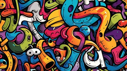 Graffiti pattern wallpaper