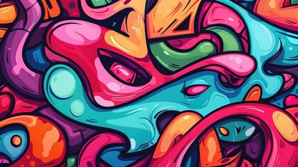 Graffiti pattern wallpaper
