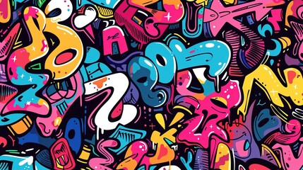 Graffiti pattern wallpaper