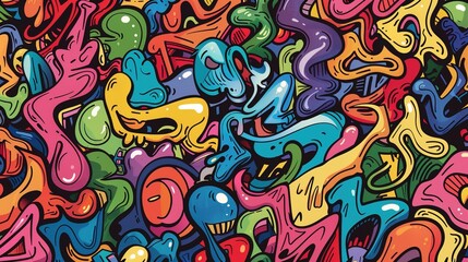 Graffiti pattern wallpaper