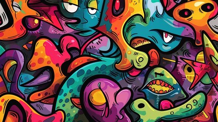 Graffiti pattern wallpaper