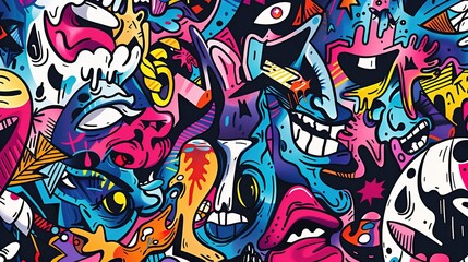 Obraz premium Graffiti pattern wallpaper