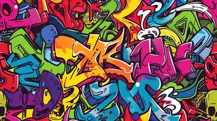 Graffiti pattern wallpaper