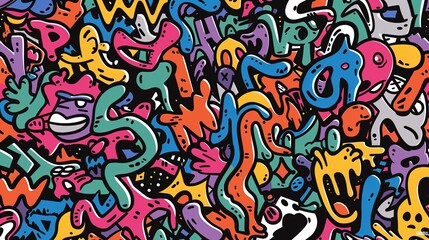 Graffiti pattern wallpaper