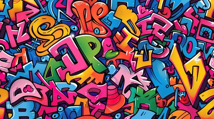 Graffiti pattern wallpaper