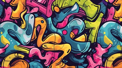 Graffiti pattern wallpaper