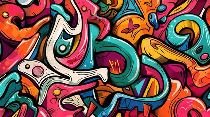 Graffiti pattern wallpaper