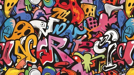 Graffiti pattern wallpaper