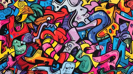 Graffiti pattern wallpaper