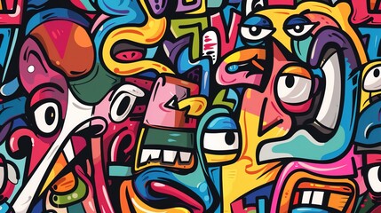 Graffiti pattern wallpaper