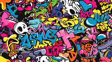 Graffiti pattern wallpaper