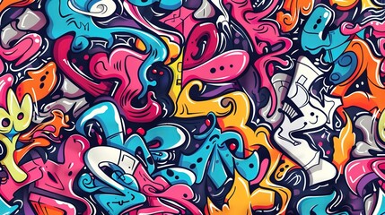 Graffiti pattern wallpaper