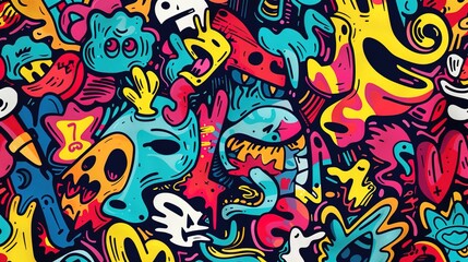 Graffiti art pattern wallpaper
