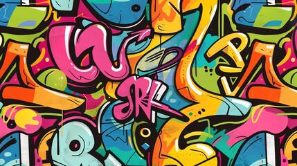 Graffiti art pattern wallpaper