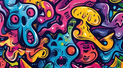 Graffiti art pattern wallpaper