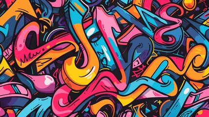 Obraz premium Graffiti art pattern wallpaper