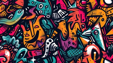 Graffiti art pattern wallpaper