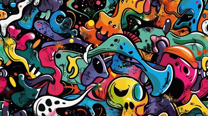 Graffiti art pattern wallpaper