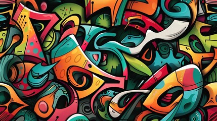 Obraz premium Graffiti art pattern wallpaper