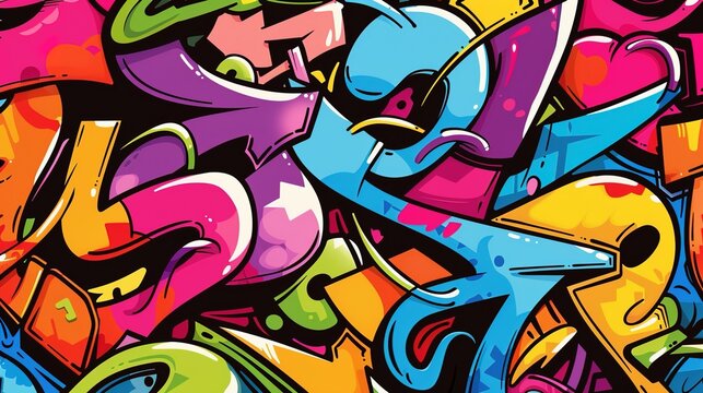 Fototapeta Graffiti art pattern wallpaper