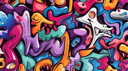 Graffiti art pattern wallpaper