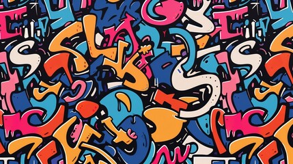Obraz premium Graffiti art pattern wallpaper