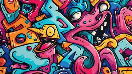 Graffiti art pattern wallpaper