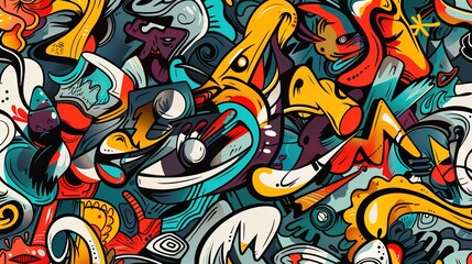 Graffiti art pattern wallpaper