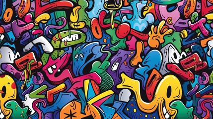 Graffiti art pattern wallpaper