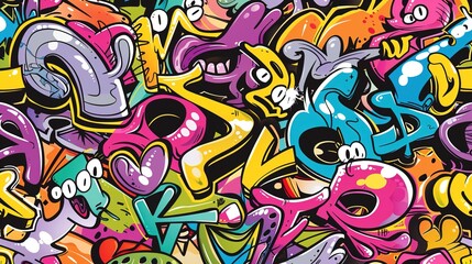 Graffiti art pattern wallpaper