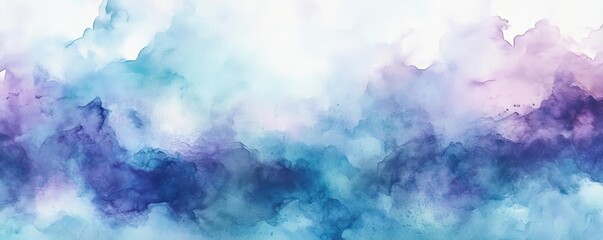 Fototapeta premium A serene watercolor pattern featuring tranquil shades of blue and purple, perfect for backgrounds or artistic projects.