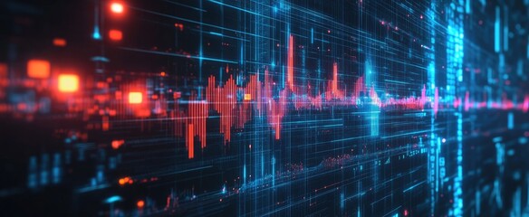 Obraz premium Stock market or forex trading graph in futuristic concept suitable for financial investment or Economic trends business idea and all art work design. Abstract finance background -